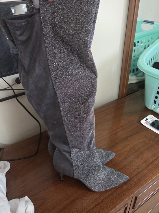 Jessica Simpson Shoes - Jessica Simpson Gray Sparkle Over-the-Knee Boots